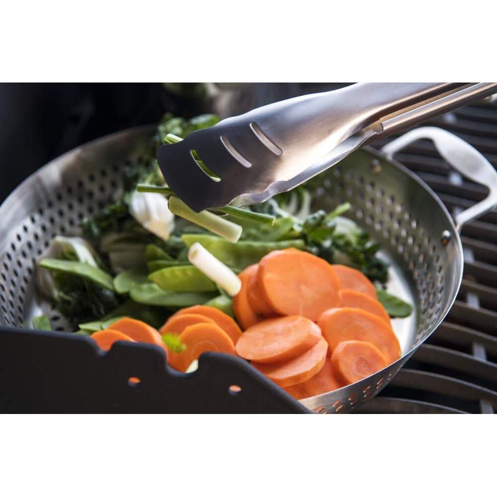 Perforated Grilling Wok Stainless Steel 56027