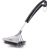 Triple-Row Grill Brush with Stainless Steel Bristles 62057