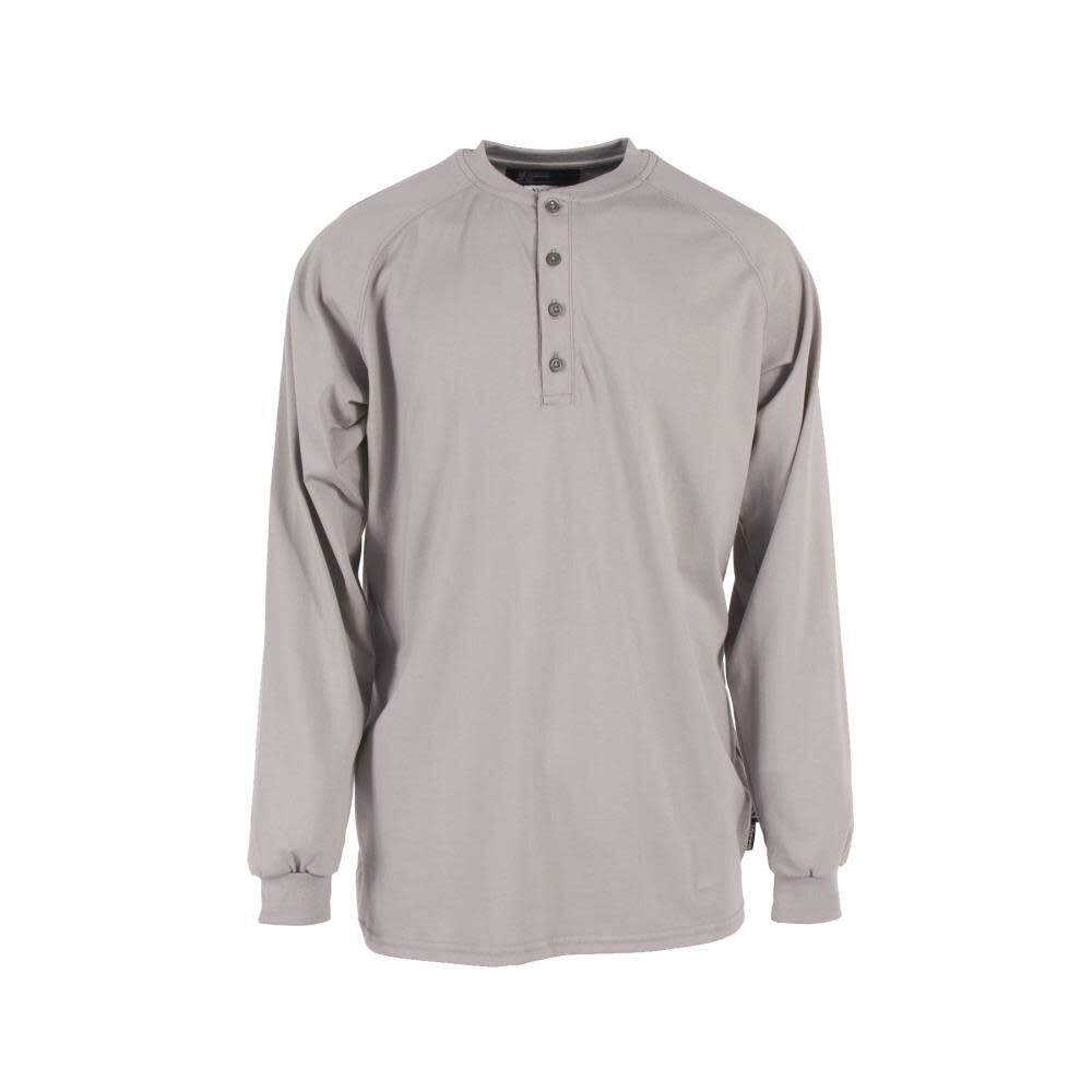 Fire Resistant Cotton Henley Shirt Gray XL VI6HSGY-XL