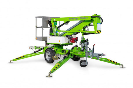 33.5' Cherry Picker Trailer Mounted Towable with Telescopic Upper Boom - Battery TM34TE