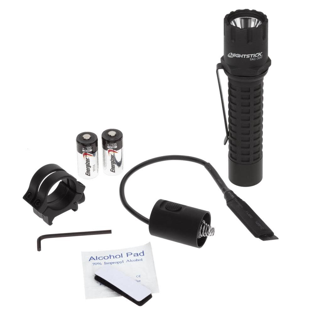 TAC-300B-K01 Polymer Tactical Flashlight with Long Gun Mount Kit TAC-300B-K01