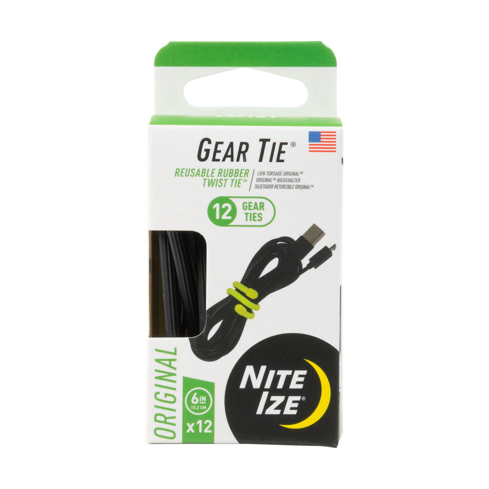 Gear Tie ProPack 6in 12pk Black GTPP6-01-R8