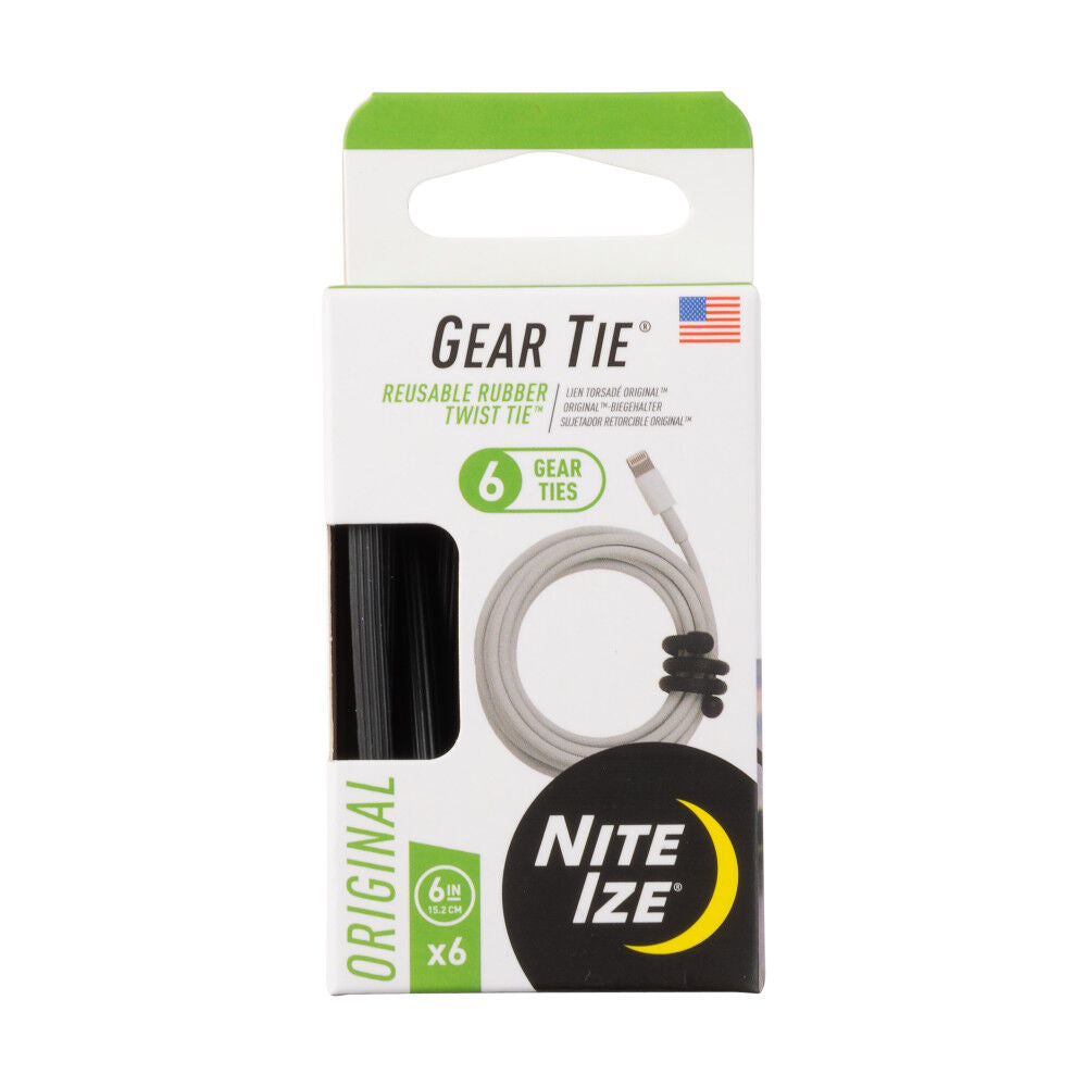 Gear Tie ProPack 6in 6pk Black GTPP6-01-6R8