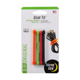 Gear Tie Reusable Rubber Twist Tie 3in 4pk Assorted GT3-4PK-A1