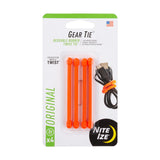 Gear Tie Reusable Rubber Twist Tie 3in 4pk Br. Orange GT3-4PK-31