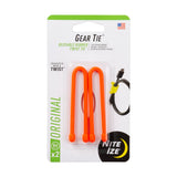 Gear Tie Reusable Rubber Twist Tie 6in 2pk Br. Orange GT6-2PK-31