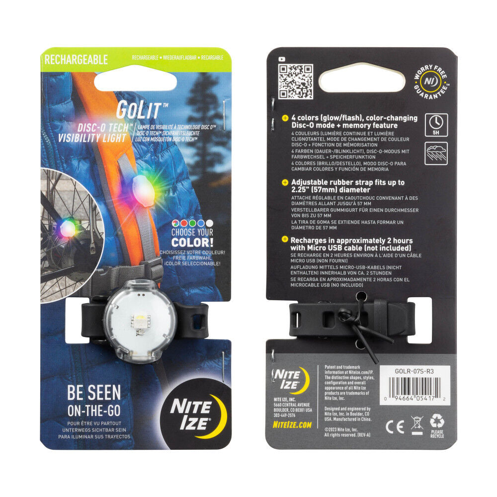 GoLit Rechargeable Visibility Light Disc-O Tech GOLR-07S-R3