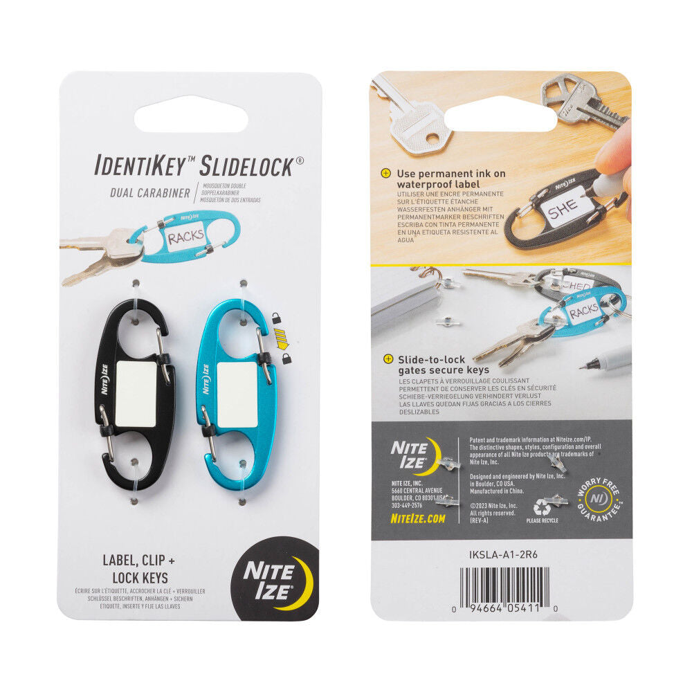 IdentiKey SlideLock Dual Carabiner 2pk IKSLA-A1-2R6