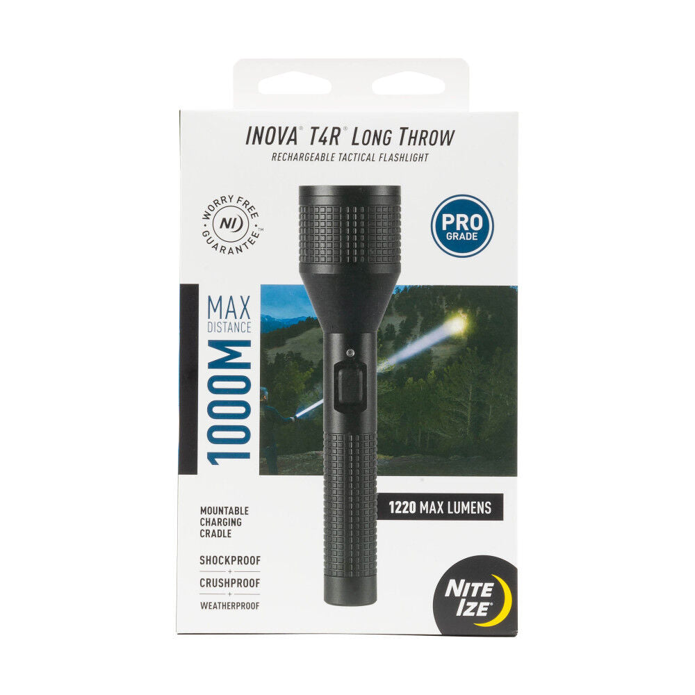 INOVA T4R Long Throw Rechargeable Tactical Flashlight T4RLTA-01-R8