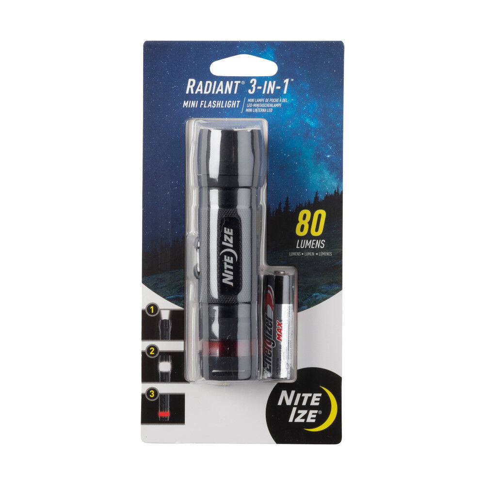 Radiant Flashlight 3 in 1 Mini Black NL1B-01-R7