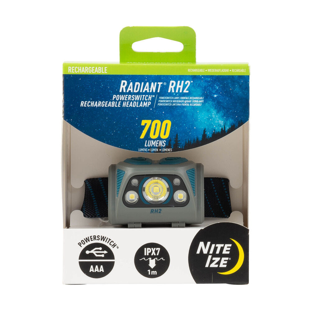 Radiant RH2 PowerSwitch Rechargeable Headlamp Blue/Grey RH2-03-R8