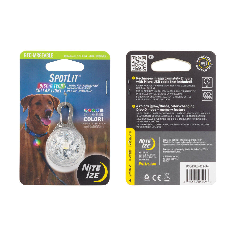 SpotLit Rechargeable Collar Light Disc-O Tech Jewel PSLGSRJ-07S-R6