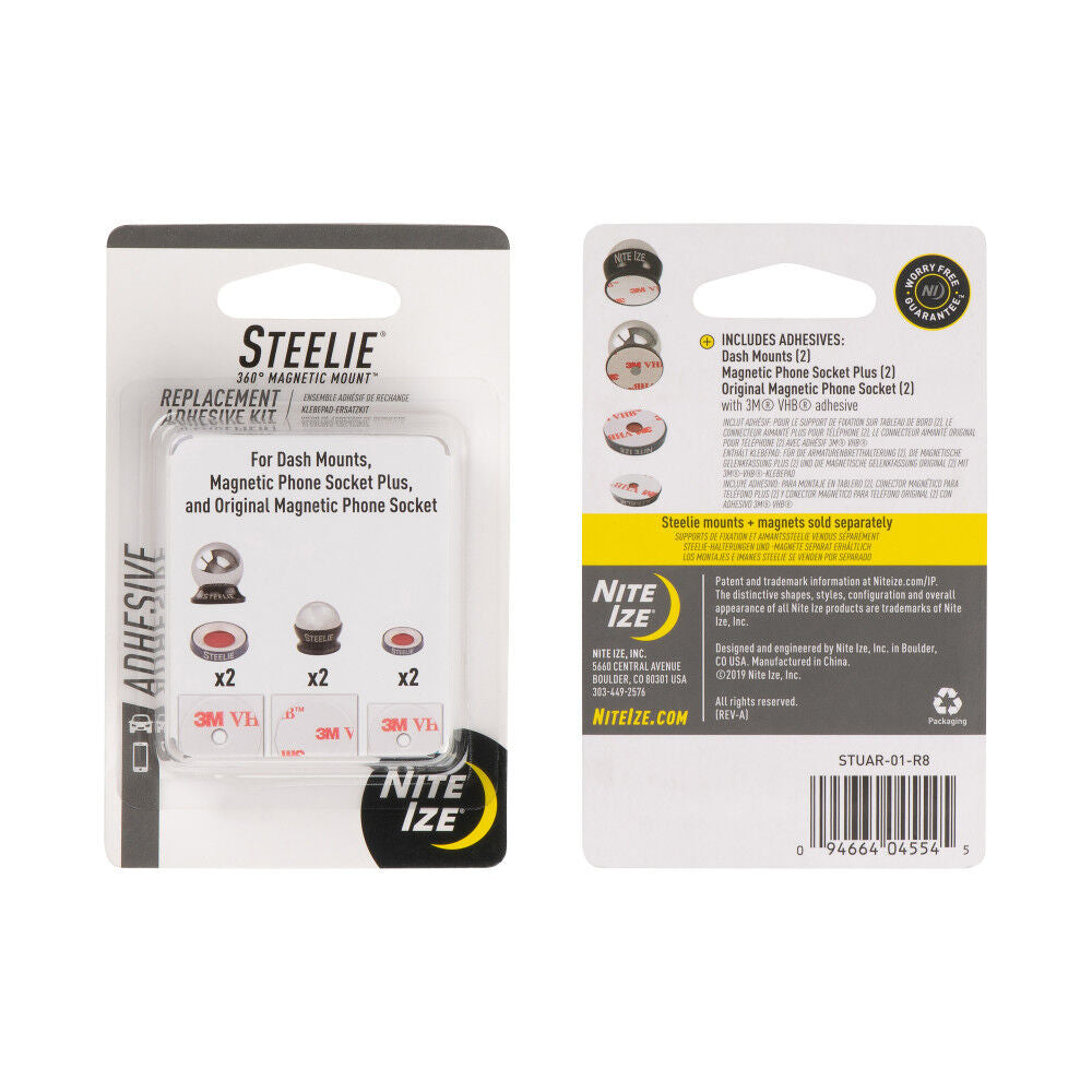 Steelie Replacement Adhesive Kit for Dash Mount + Phone Socket STUAR-01-R8