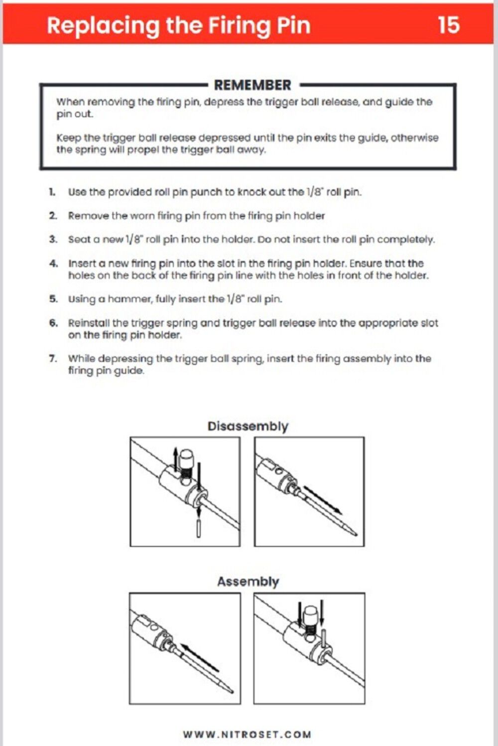 Firing Pin Guide for Old/New Tools NTS805-3