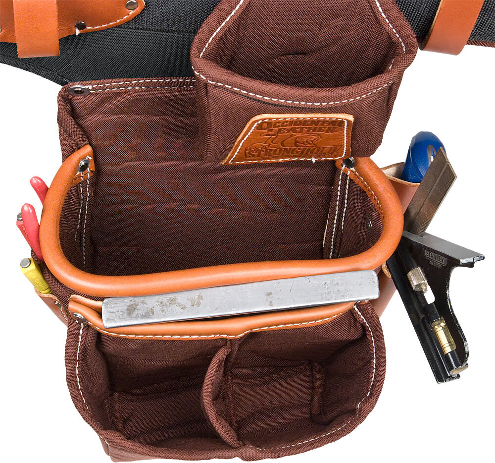 Leather Adjust-to-Fit Fat Lip Tool Bag Set - Cafe 9855