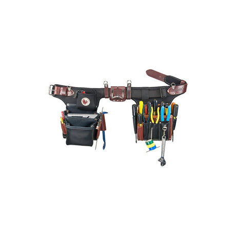 Leather Adjust-To-Fit Industrial Pro Electrician Tool Belt Set 9596