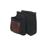 Leather Black Double Clip On Pouch 9502