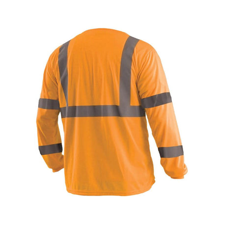 3X Hi-Vis Orange Wicking Birdseye T-Shirt Long Sleeve 3X LUX-LSETP3B-O3T