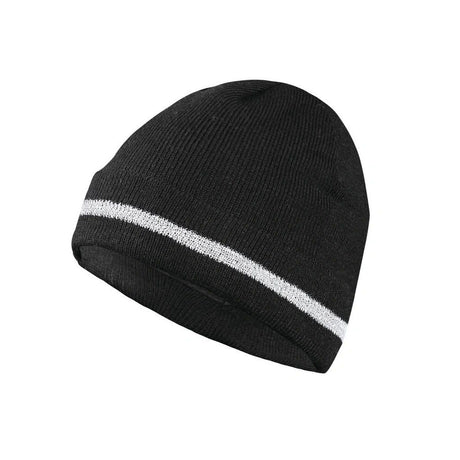 Black Hi-Viz Knit Cap with Polyester Lining One Size Fits Most LUX-KCR-B-P