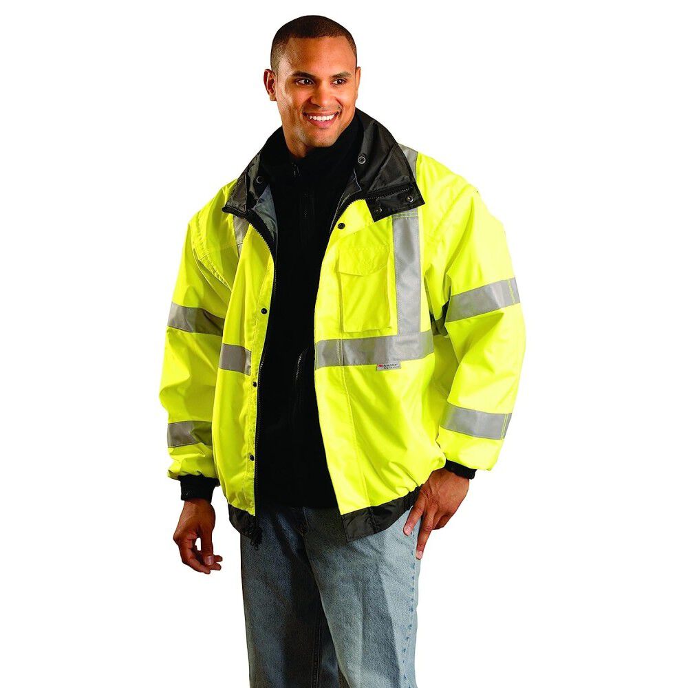 Four-Way Original Bomber Jacket Hi-Viz Yellow Medium ANSI Class 3 LUX-TJBJ-B-M