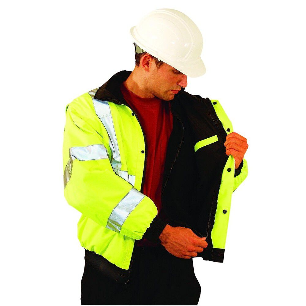 Four-Way Original Bomber Jacket Hi-Viz Yellow Medium ANSI Class 3 LUX-TJBJ-B-M