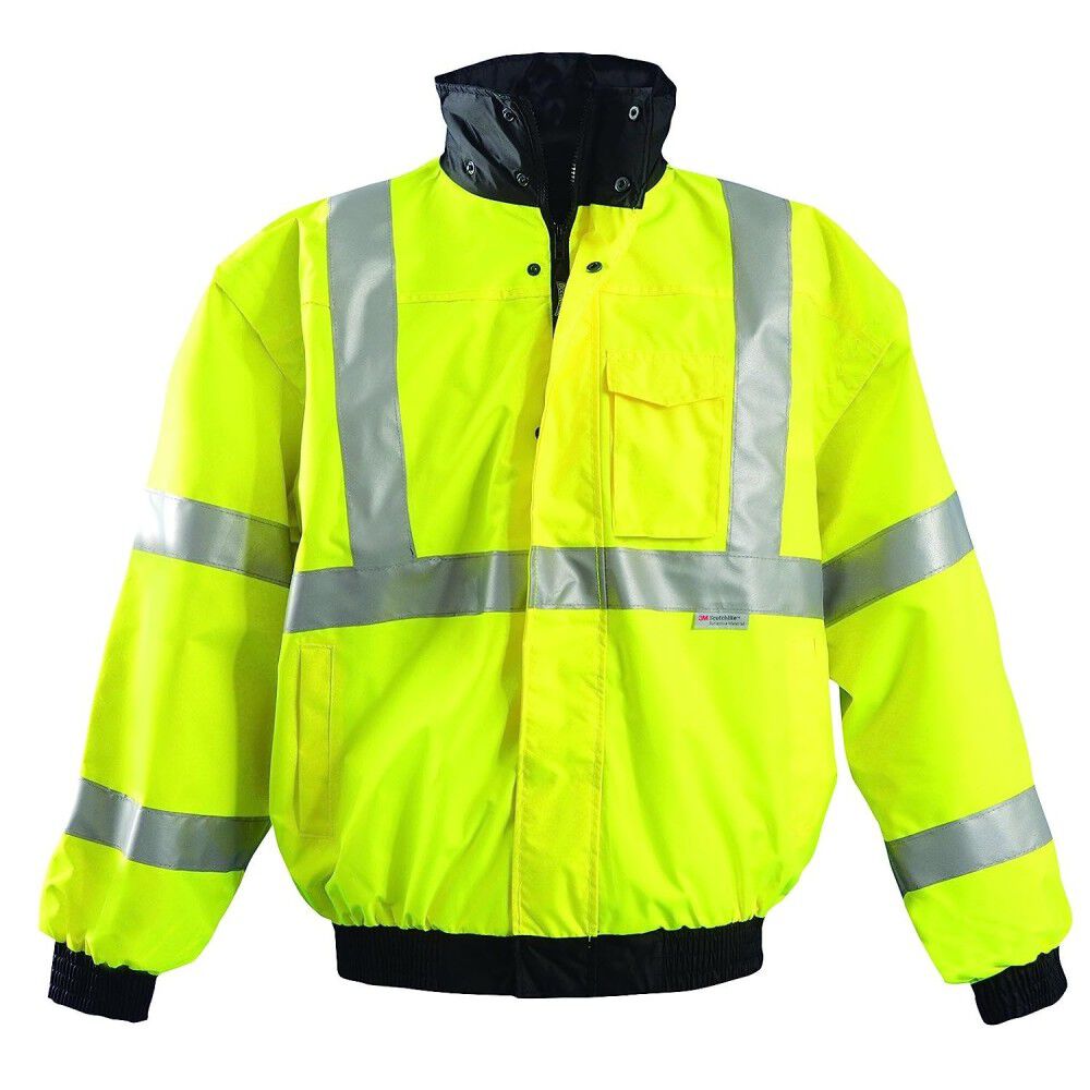 Four-Way Original Bomber Jacket Hi-Viz Yellow Medium ANSI Class 3 LUX-TJBJ-B-M