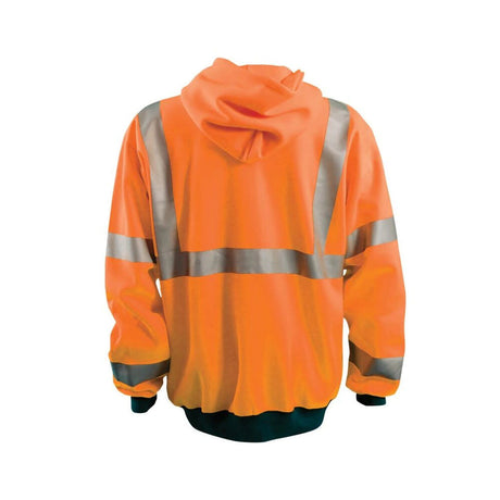 Hi-Vis Orange 9oz Class 3 Full Zip Hoodie Sweatshirt 2X LUX-HZSWT-O2X