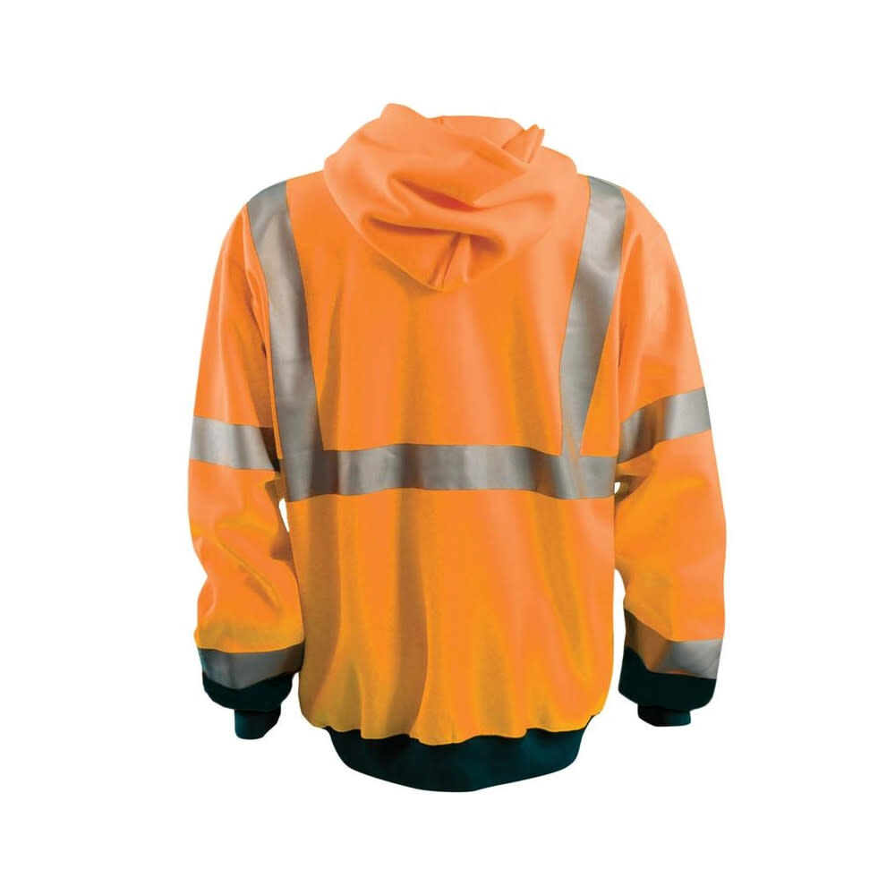 Hi-Vis Orange 9oz Full Zip Hoodie Sweatshirt 2X LUX-SWTHZBK-O2X