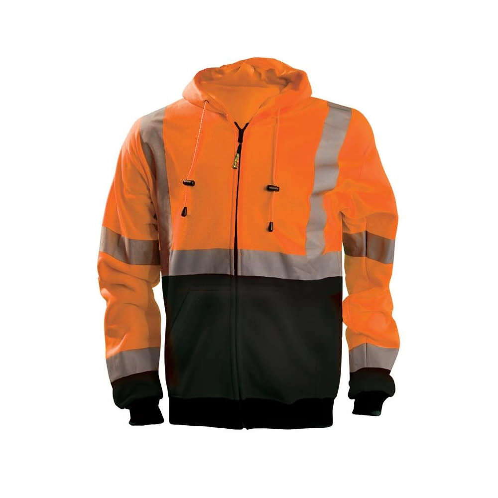 Hi-Vis Orange 9oz Full Zip Hoodie Sweatshirt 2X LUX-SWTHZBK-O2X