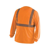 Hi-Vis Orange Class 2 Classic Wicking Birdseye T-Shirt Long Sleeve 2X LUX-LSET2B-O2X