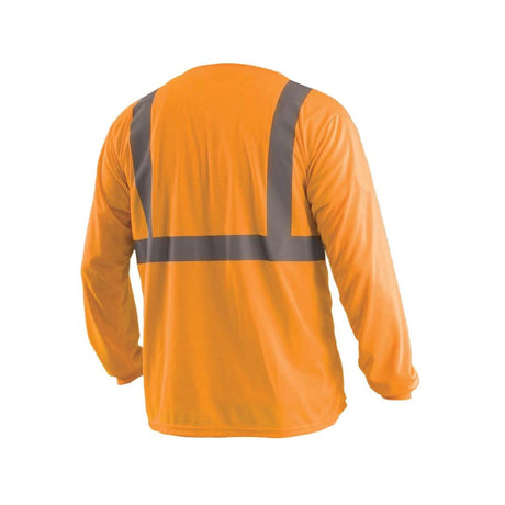 Hi-Vis Orange Class 2 Classic Wicking Birdseye T-Shirt Long Sleeve Small LUX-LSET2B-OS