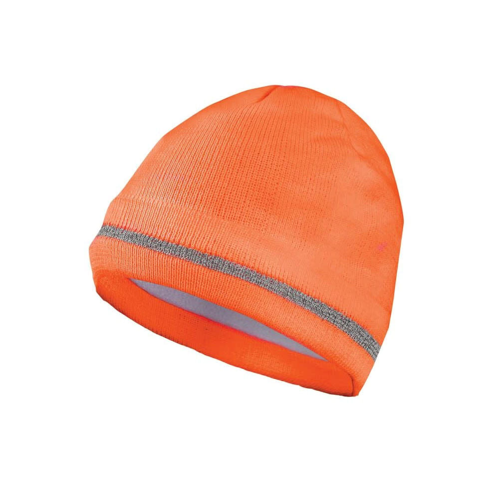 Hi-Vis Orange Hi-Viz Knit Cap with Polyester Lining One Size Fits Most LUX-KCR-O-P