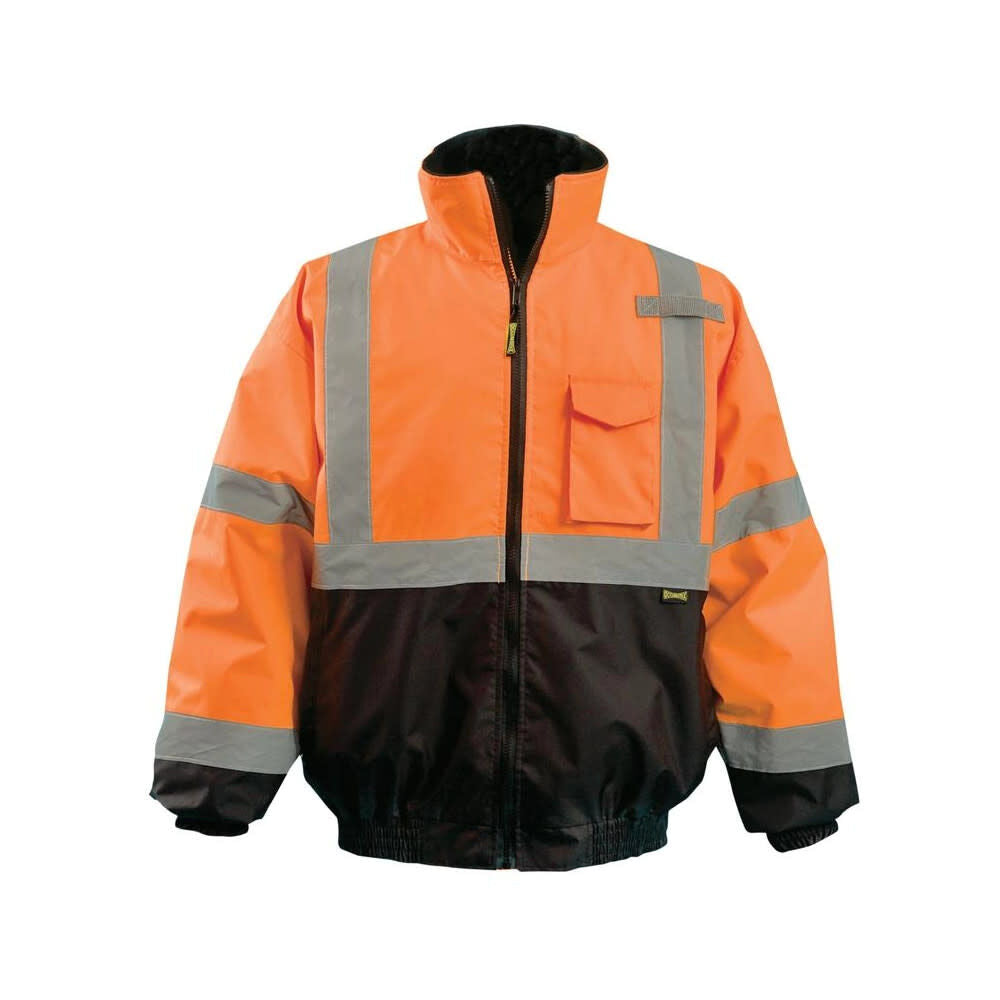 Hi-Vis Orange Value Black Bottom 2-in-1 Bomber Jacket 2X LUX-350-JB-BO2X