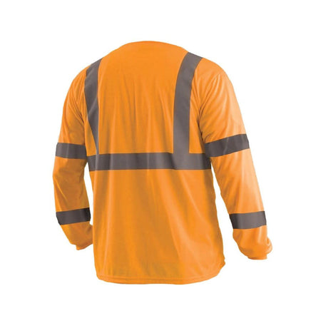 Hi-Vis Orange Wicking Birdseye T-Shirt Long Sleeve 2X LUX-LSETP3B-O2X