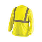 Hi-Vis Yellow Class 2 Classic Wicking Birdseye T-Shirt Long Sleeve 2X LUX-LSET2B-Y2X