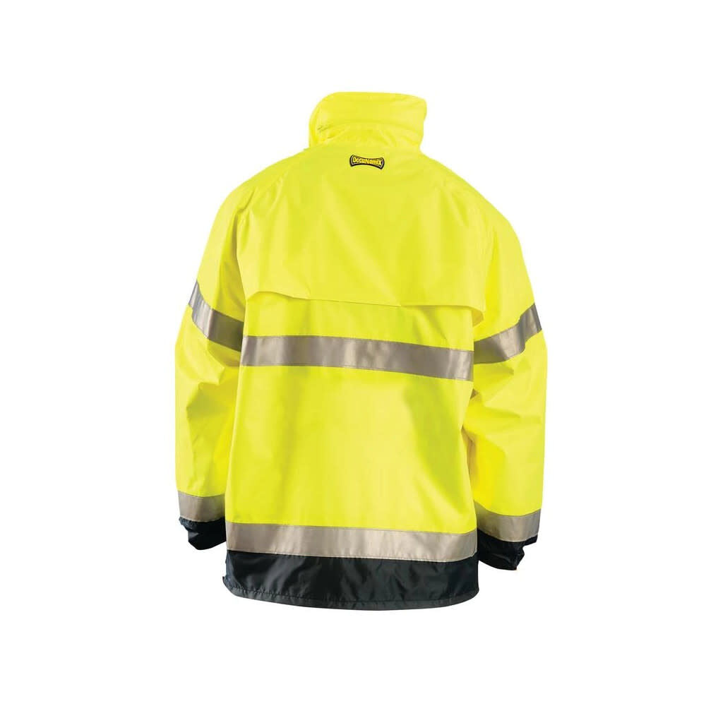 Hi-Vis Yellow Class 3 Premium Breathable Rain Jacket 2X LUX-TJR-Y2X