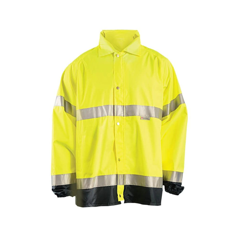 Hi-Vis Yellow Class 3 Premium Breathable Rain Jacket 2X LUX-TJR-Y2X