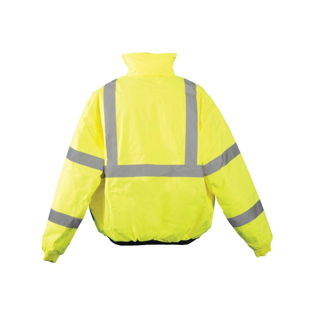 Hi-Vis Yellow Class 3 Value Black Bottom Bomber Jacket 2X LUX-250-JB-BY2X