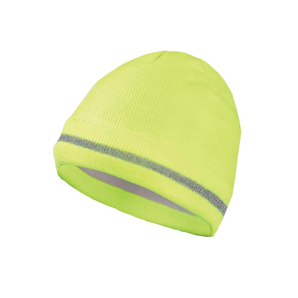 Hi-Vis Yellow Hi-Viz Knit Cap with Polyester Lining One Size Fits Most LUX-KCR-Y-P