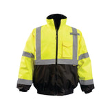 Hi-Vis Yellow Value Black Bottom 2-in-1 Bomber Jacket 2X LUX-350-JB-BY2X