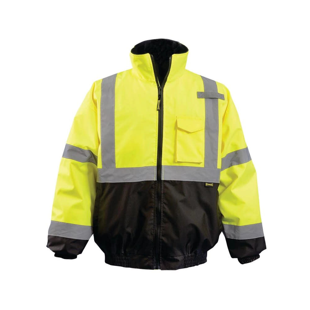 Hi-Vis Yellow Value Black Bottom 2-in-1 Bomber Jacket 3X LUX-350-JB-BY3X