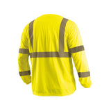 Hi-Vis Yellow Wicking Birdseye T-Shirt Long Sleeve 2X LUX-LSETP3B-Y2X