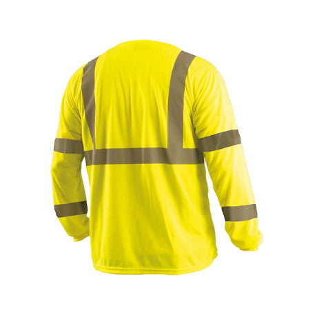 Hi-Vis Yellow Wicking Birdseye T-Shirt Long Sleeve Large LUX-LSETP3B-YLT