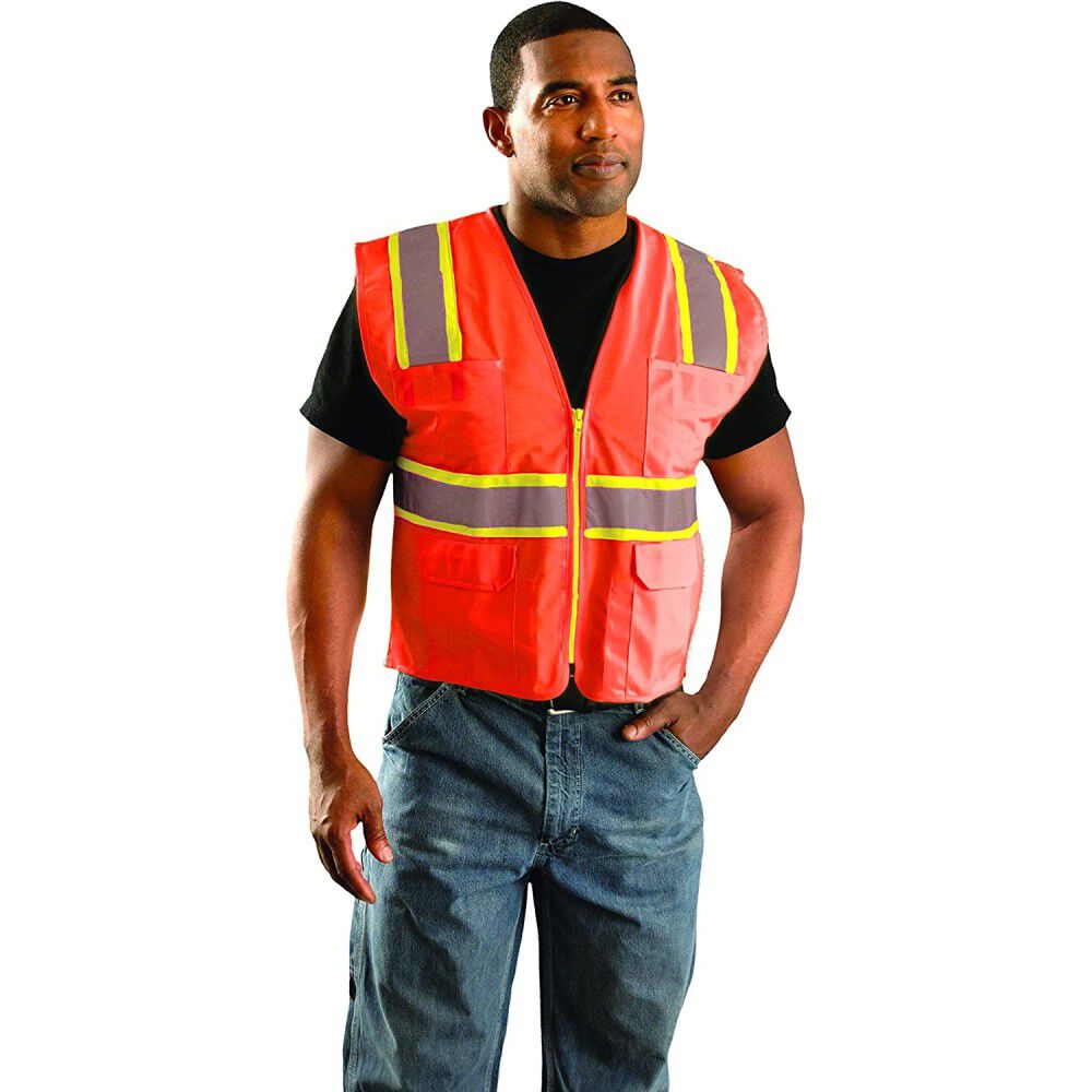 Surveyor Safety Vest Orange High Visibility Classic Mesh 2X LUX-ATRNSM-O2X