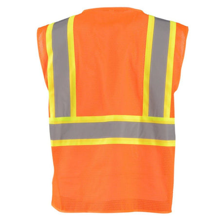 Zipper Safety Vest Orange High Visibility Mesh Standard 2X ECO-IMZ-O2X