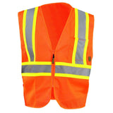 Zipper Safety Vest Orange High Visibility Mesh Standard 4X ECO-IMZ-O4X