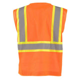 Zipper Safety Vest Orange High Visibility Mesh Standard Large ECO-IMZ-OL