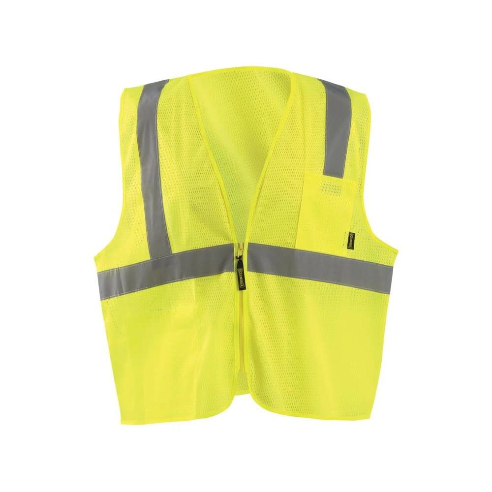 Zipper Safety Vest Yellow High Visibility Mesh Standard 2X ECO-IMZ-Y2X