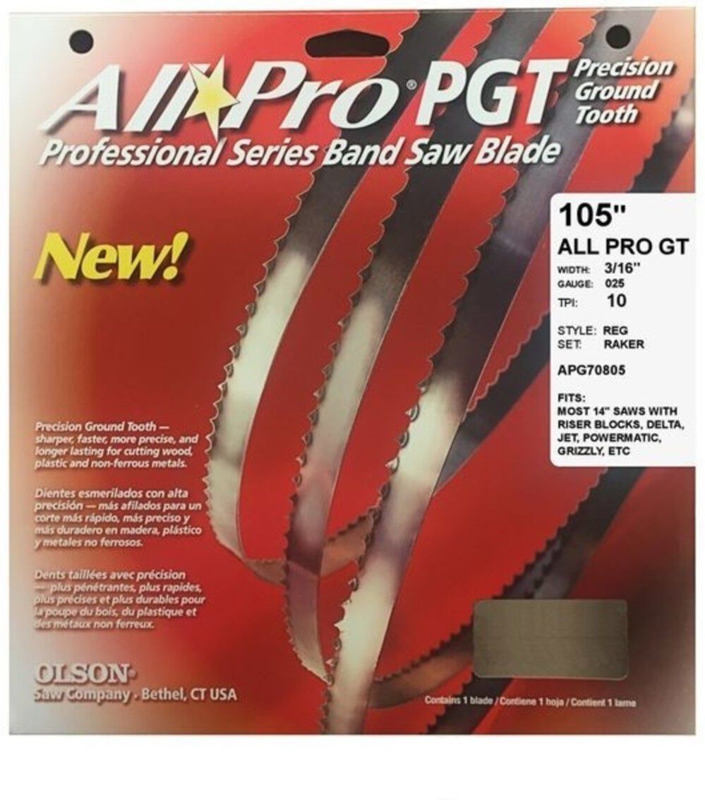 3/16 025 10 REG 105In AllPro PGT Band Saw Blade APG70805