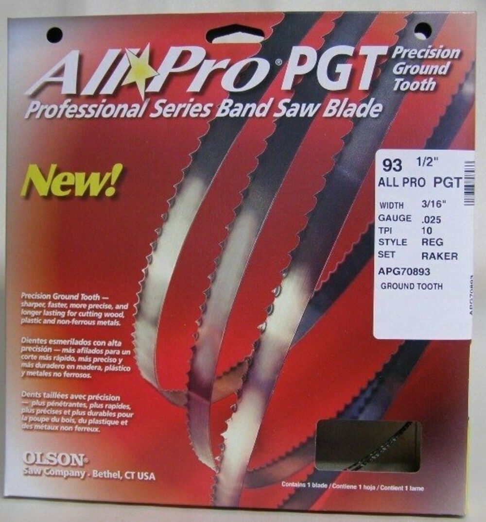 3/16 025 10 REG 93 1/2In AllPro PGT Band Saw Blade APG70893